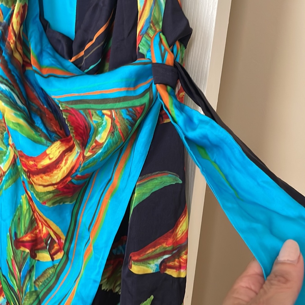 Farm Rio Mixed Banana Mini Wrap Dress - Picture 9 of 12